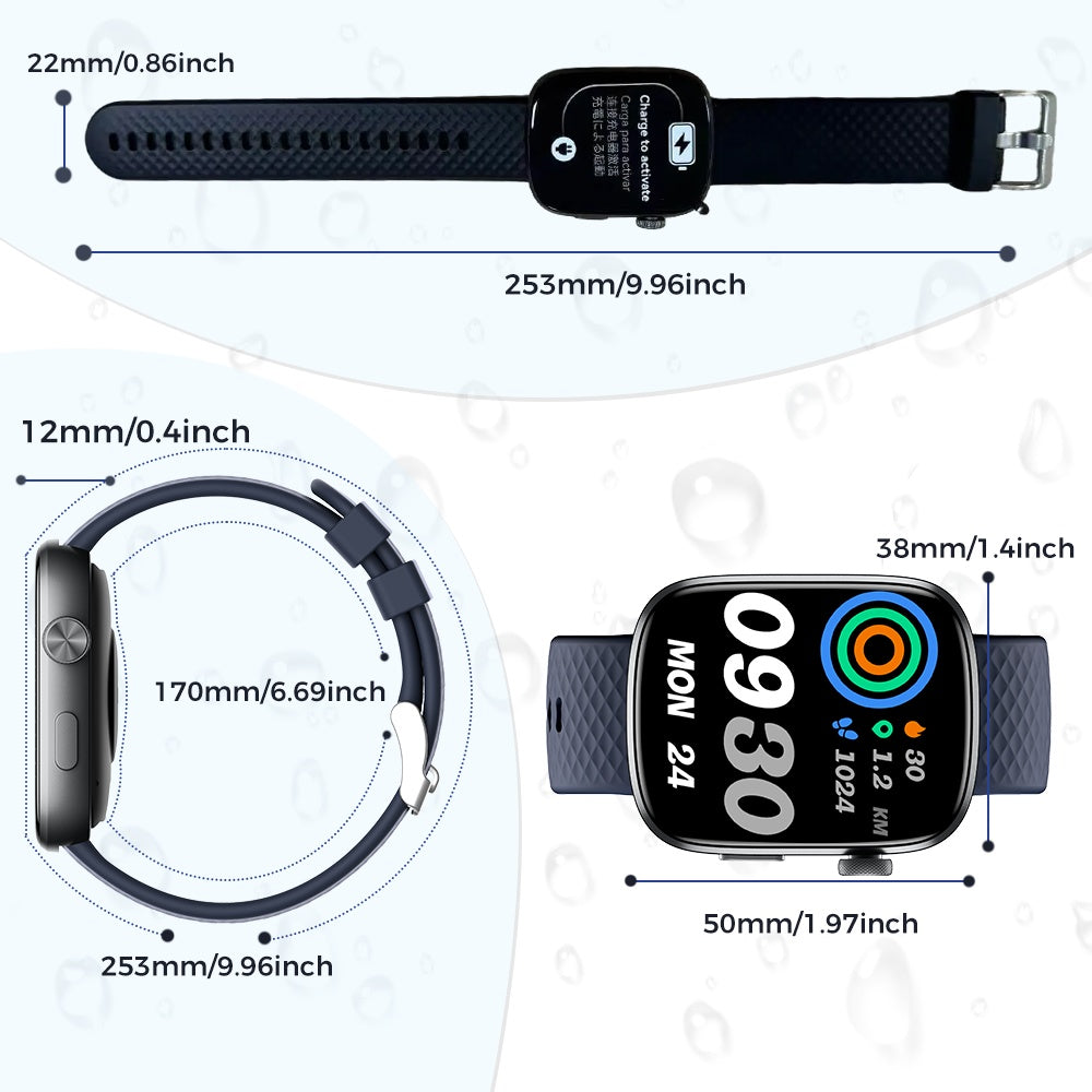Smart Watch Bluetooth Call &1.95 HD Screen -Heart Rate Jewelry Gym From House