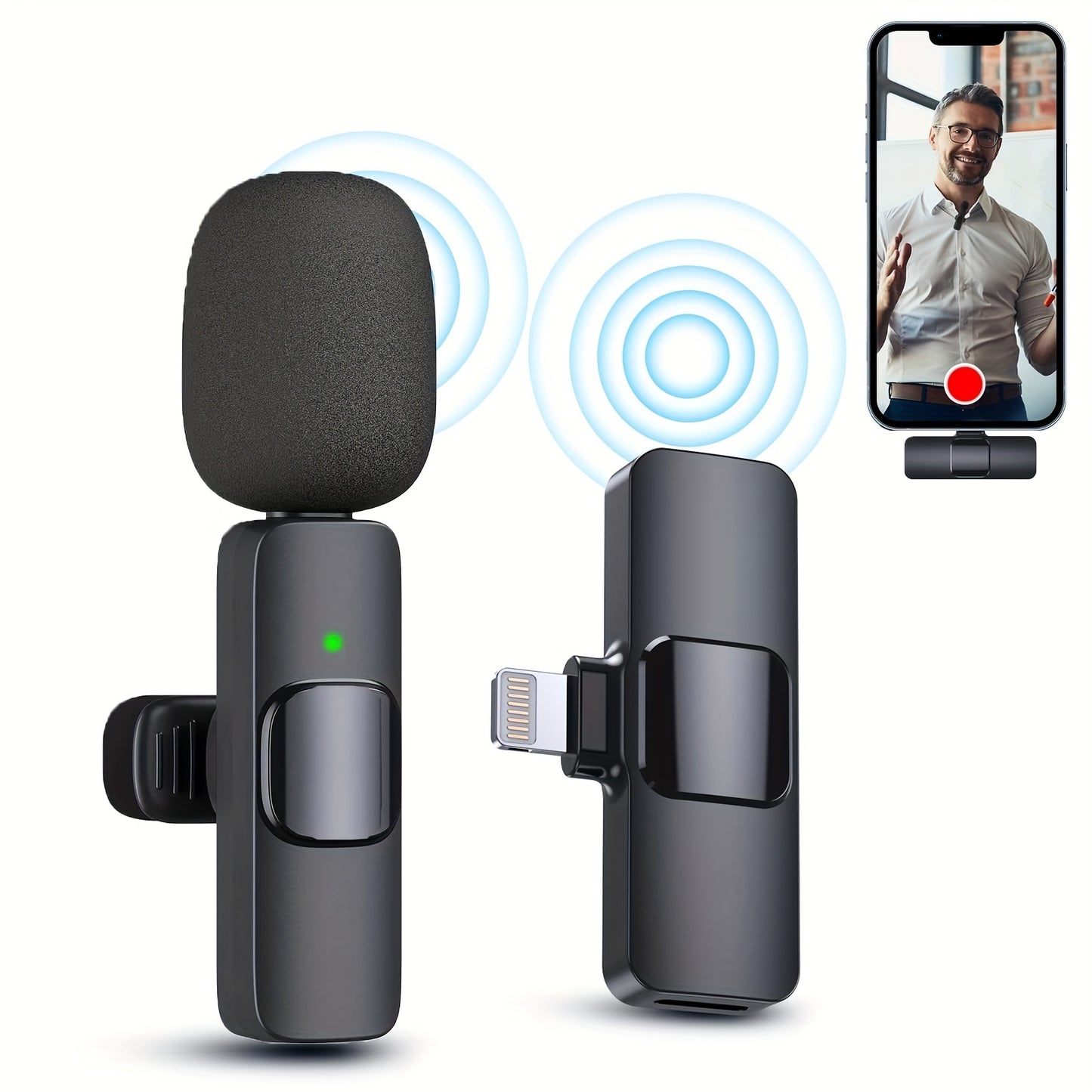 Wireless Lavalier Lapel Microphone For IPhone IPad Professional Electronics dealsniper-net IOS