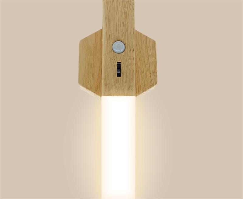 Smart Home Wooden Small Night Lamp Lamp LED Induction Home Decor DealSniper.net 1W Warm Light