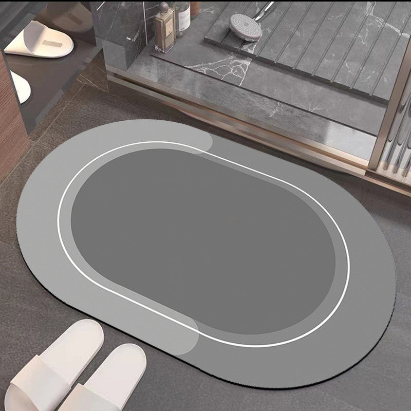 Bathroom Absorbent And Quick-drying Floor Mat House DealSniper.net Light Grey Oval 40x60cm