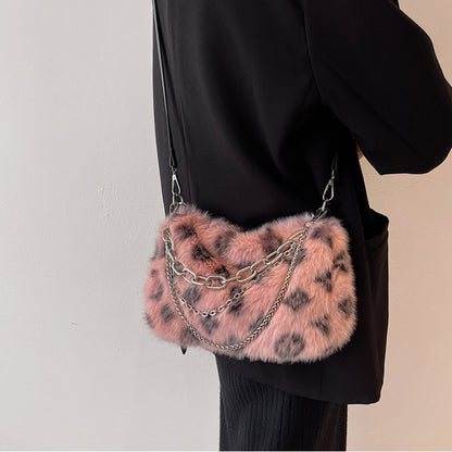 Winter Plush Bags Chain Shoulder Bag Women