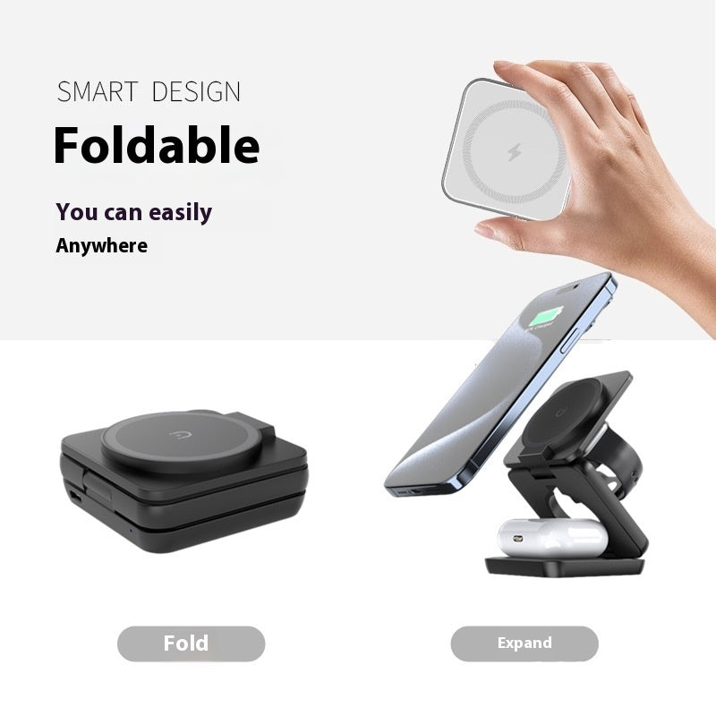 Foldable Magnetic Wireless Charger Mobile Phone Holder Gadgets Gym From House