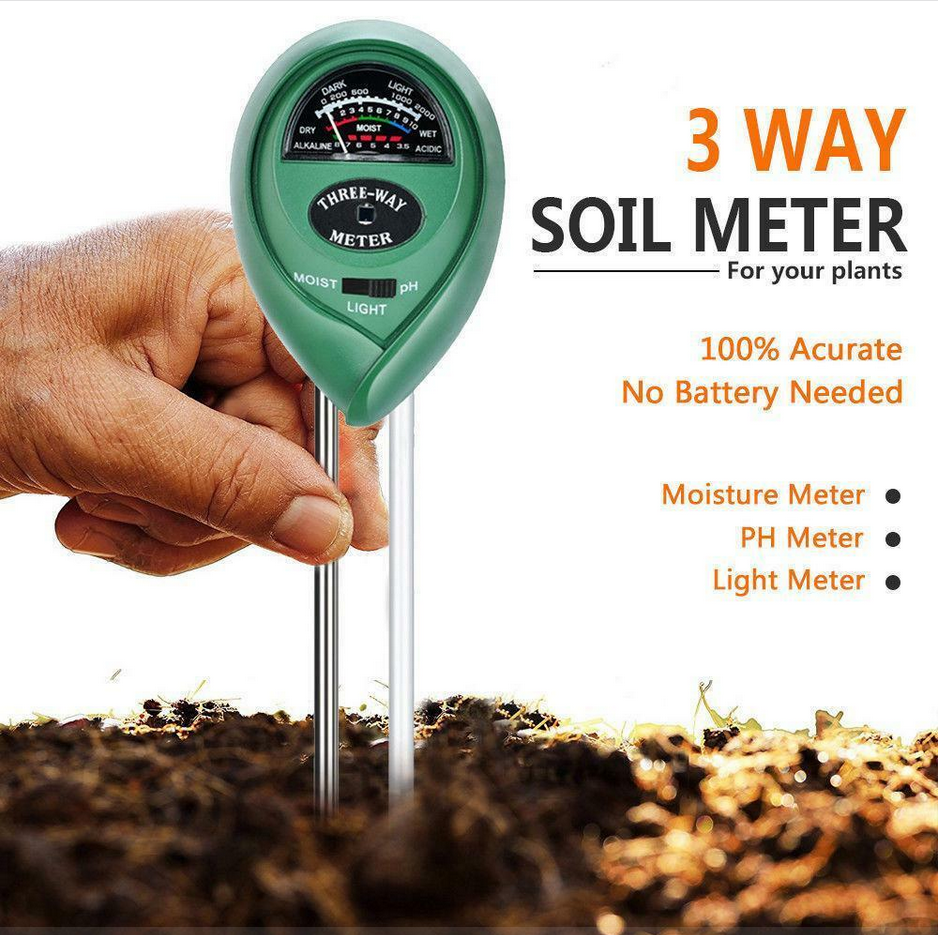 3 In1 Soil Tester Water PH Moisture Light Test Meter Kit For Garden Plant Flower Garden dealsniper-net