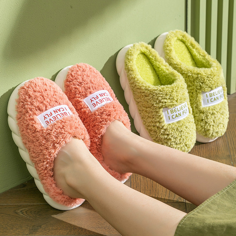 Warm Plush Slippers Home Shoes For Women Couple Winter Slippers Women DealSniper.net