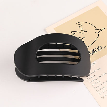 Flat Oval Barrettes Back Head Hair Claw Women DealSniper.net Matte Black Pc