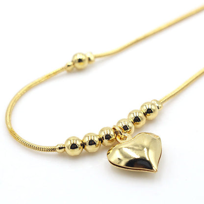 Gothic Gold Color Heart Pendant Anklet For Women Jewelry dealsniper-net