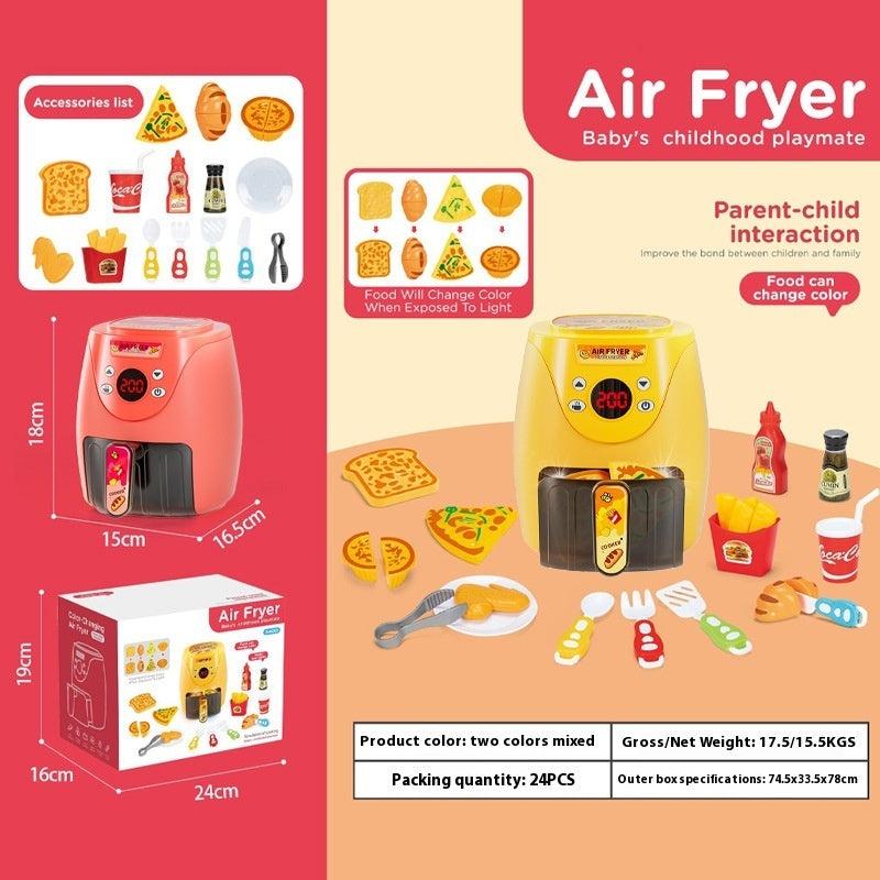 Air Fryer Simulation Kitchenware Kitchen Food Color Kids dealsniper-net Cheese Yellow English Version