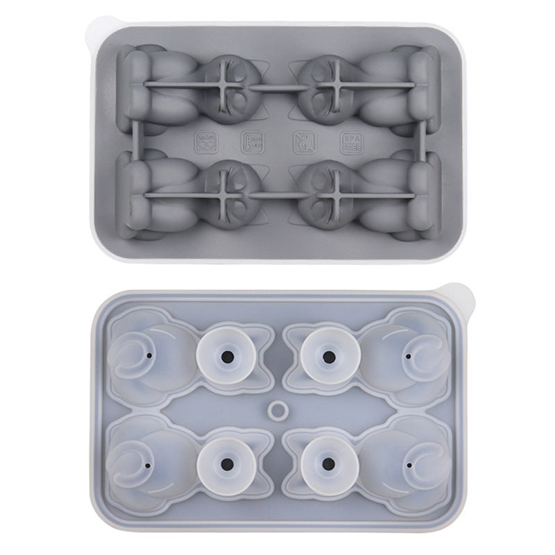 Cat Ice Tray Silicone Mold Household Kitchen DealSniper.net Gray Cat Ice Tray