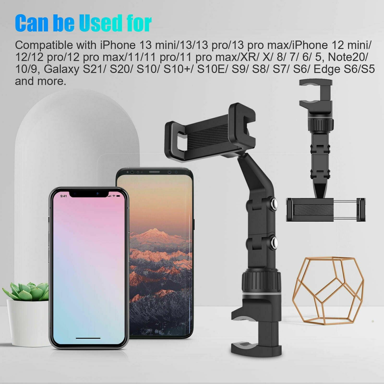 Universal 360 Rotation Car Rear View Mirror Mount Stand GPS Cell Phone Holder US Phones DealSniper.net