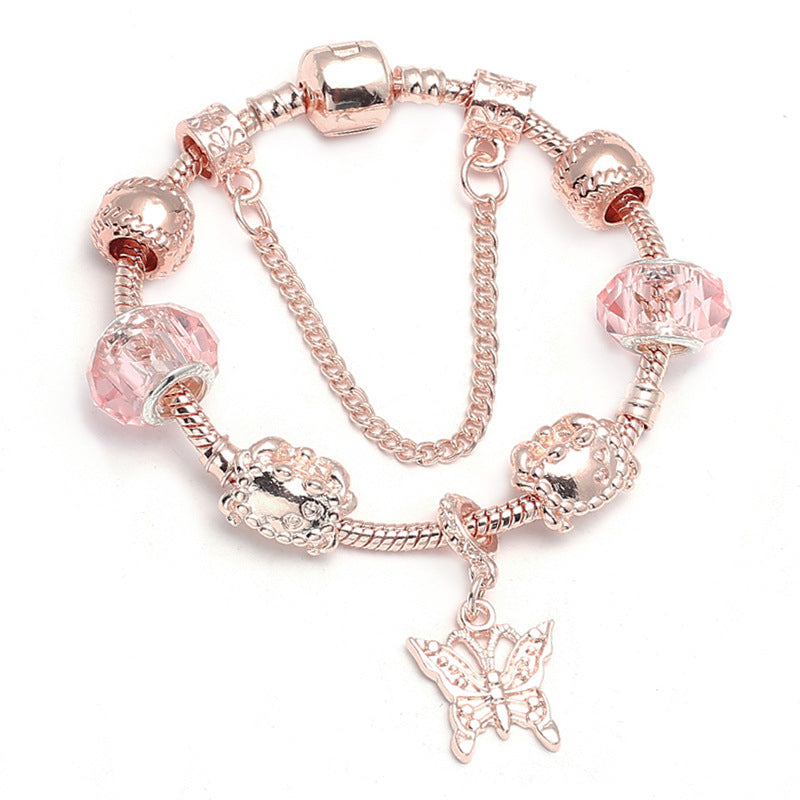 Fashion Love Geometric Rose Gold Bracelet Women's Jewelry Jewelry Gym From House Rose Gold Butterfly 17cm