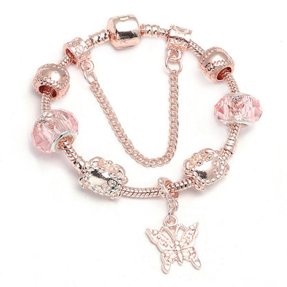 Fashion Love Geometric Rose Gold Bracelet Women's Jewelry Jewelry Gym From House Rose Gold Butterfly 17cm