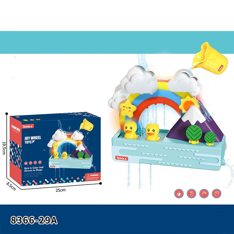 Children's Rainbow Little Duck Water Toys Kids DealSniper.net Yellow Without Light