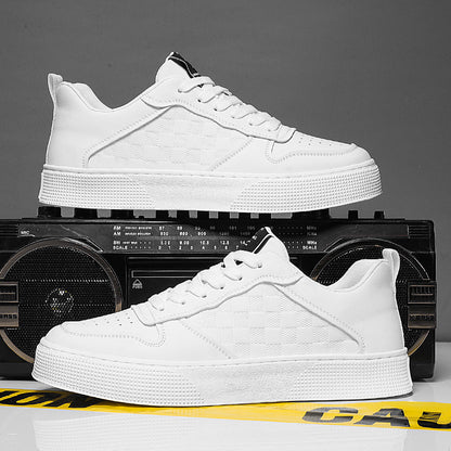 Casual Lace-up Sneakers Men Fashion Breathable Plaid Flats Shoes Men DealSniper.net