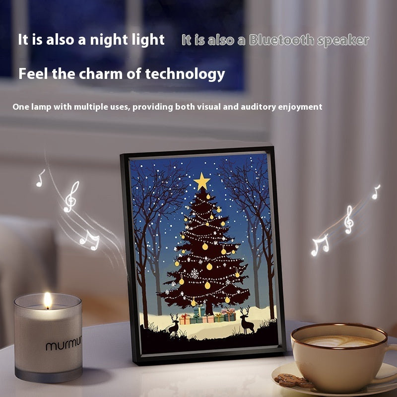 New Luminous Speaker Christmas Tree Painting Bluetooth Speaker