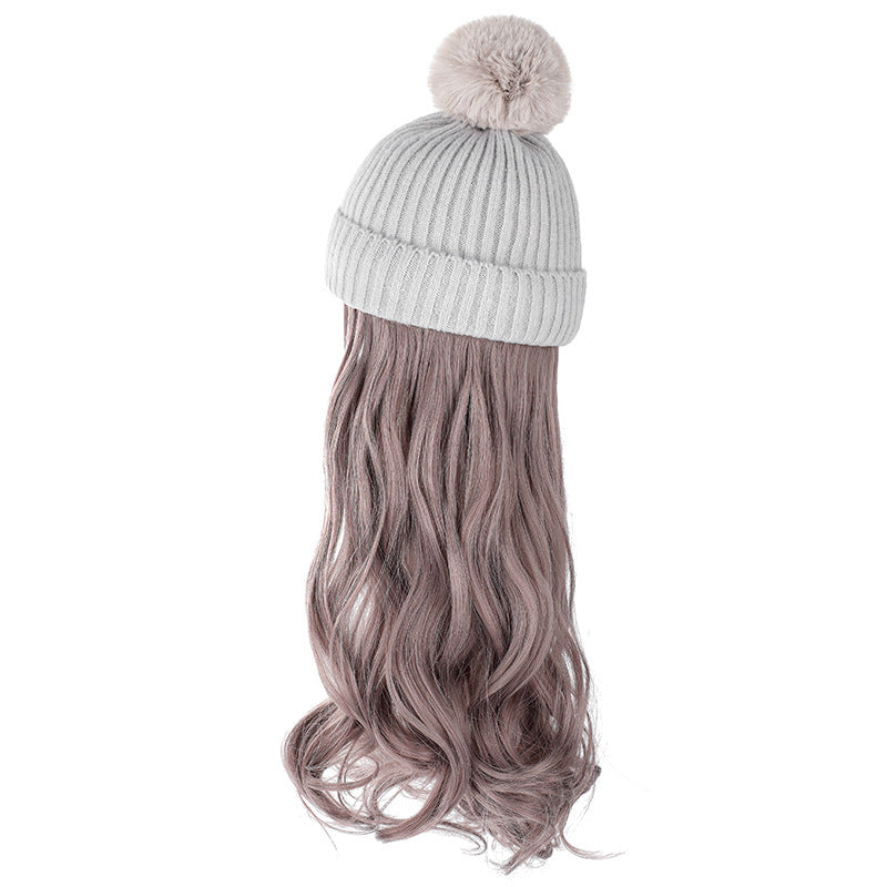 Autumn And Winter New Removable Fashion Woolen Hat Beauty Gym From House Gray Purple Gold