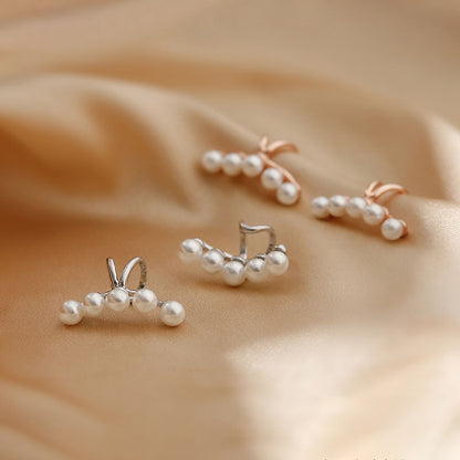 S925 Silver Pearl Earclip Feminine Fashion Jewelry dealsniper-net