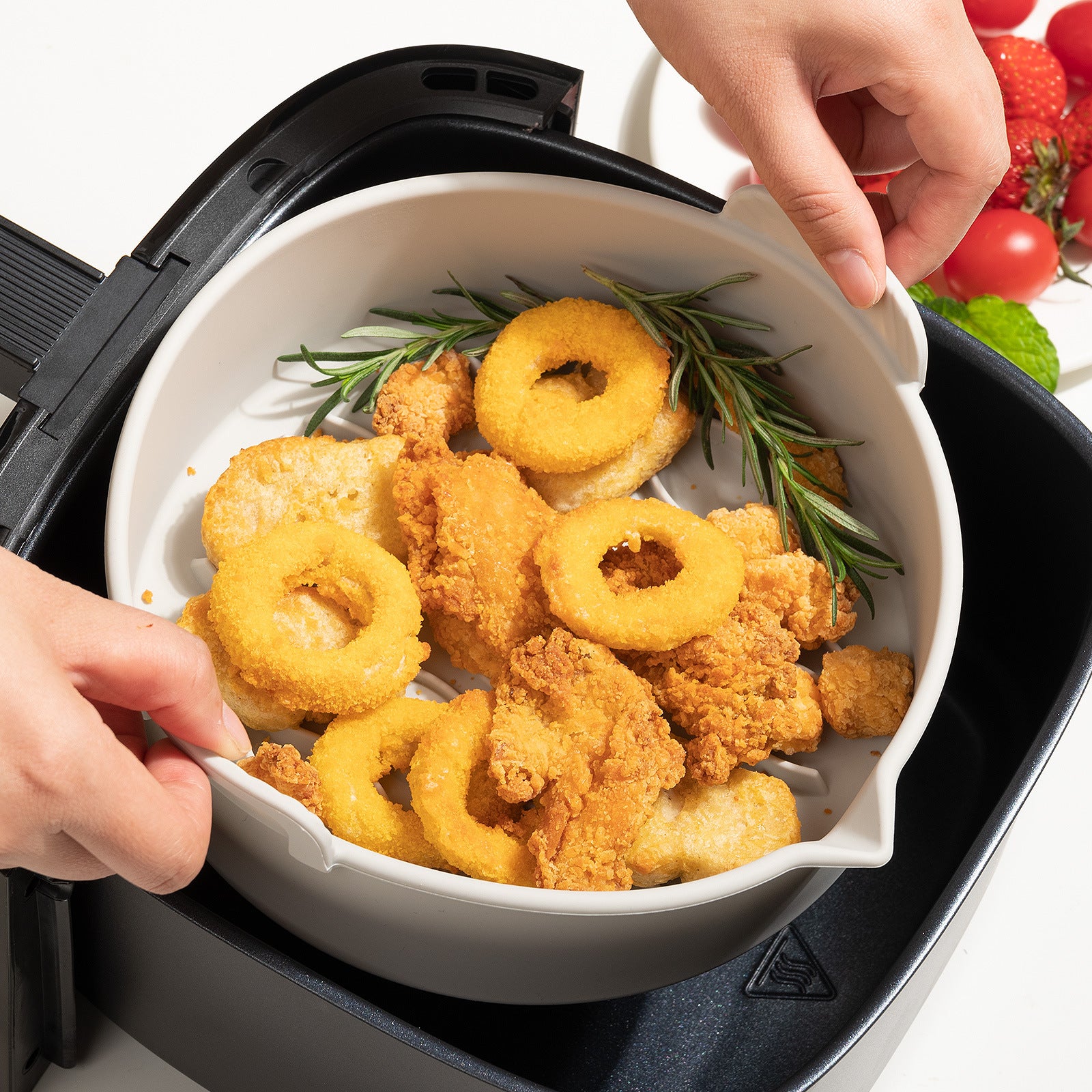 New Air Fryer Silicone Baking Tray Kitchen Gym From House