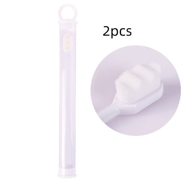 Ultra-fine Toothbrush Super Soft Bristle Deep Cleaning Brush Kids DealSniper.net 2pcs Wavy white