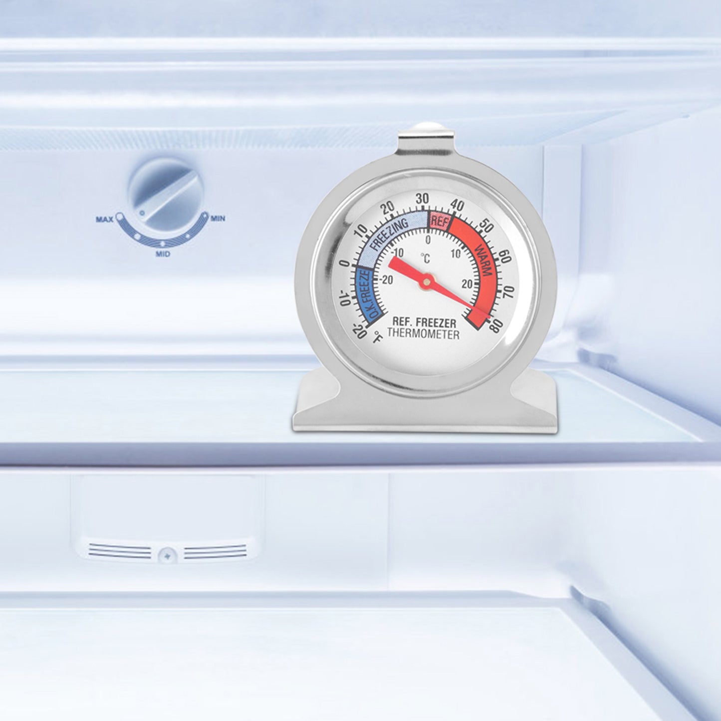 Stainless Steel Large Dial Freezer Refrigerator Thermometer Kitchen dealsniper-net