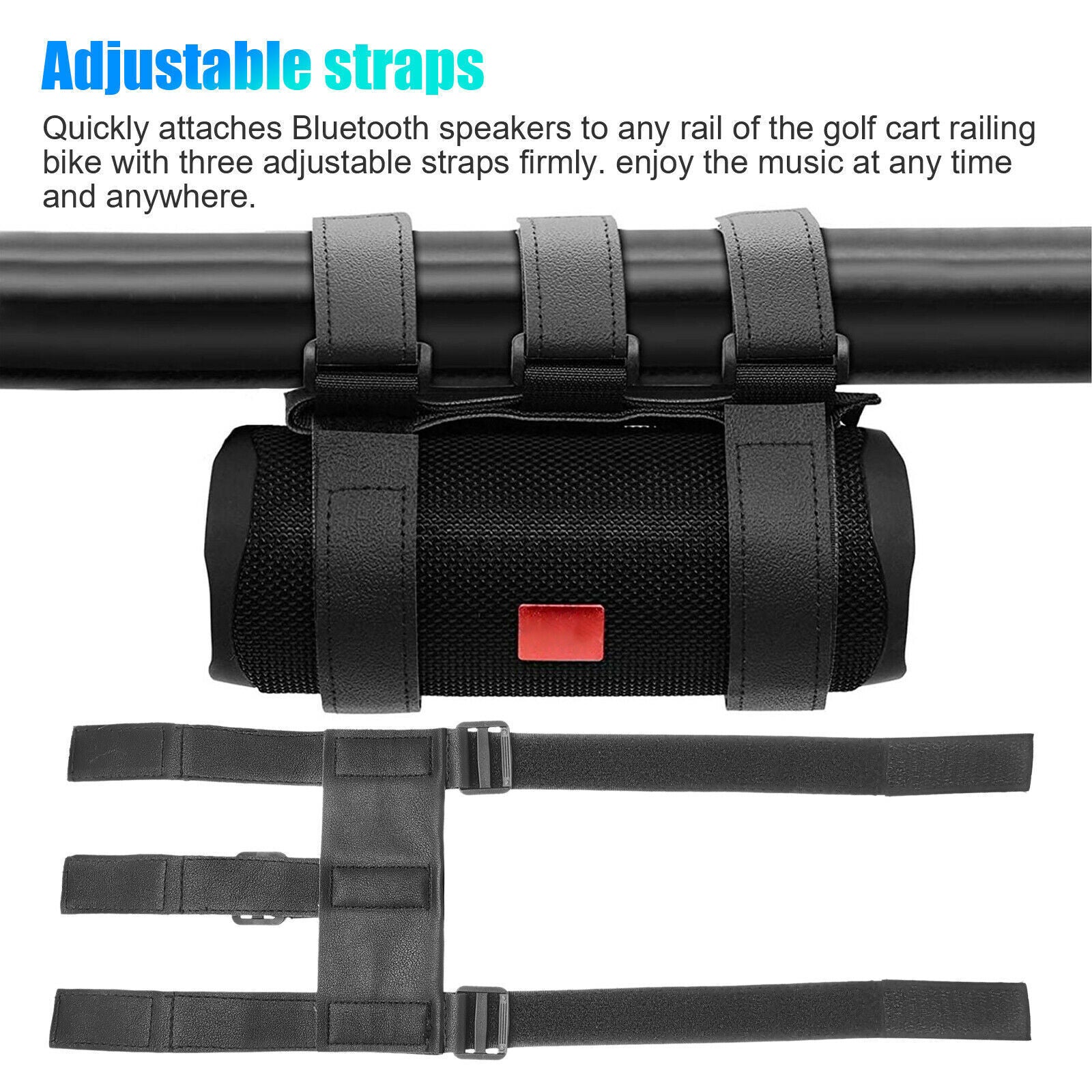 Bluetooth Speaker Mount Bike Adjustable Strap Accessories For Golf Cart Bicycle Outdoor DealSniper.net