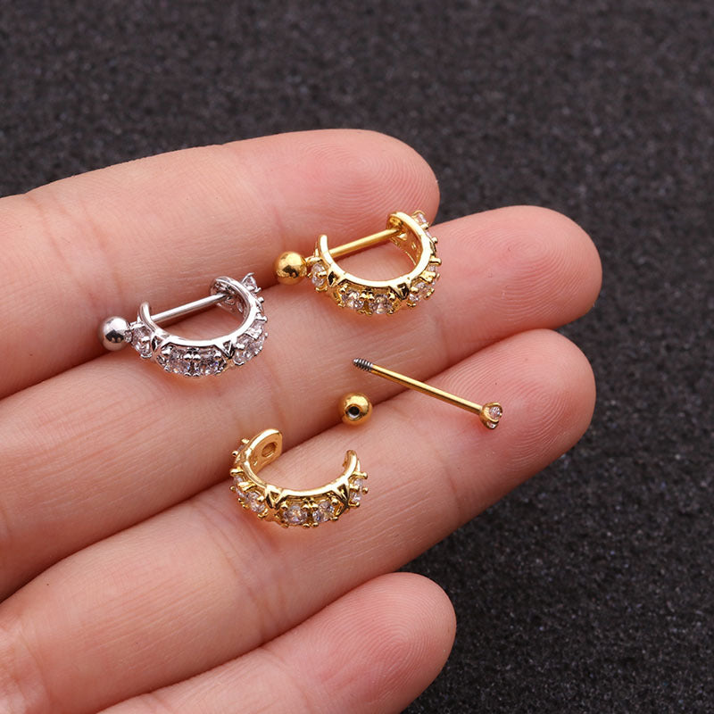 Ladies New Stainless Steel Screw Stud Earrings Jewelry Gym From House