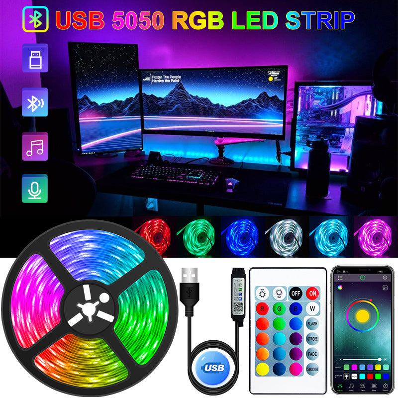 5050 Light Bar USB Bluetooth 5v Flexible LED Strip Home Decor dealsniper-net