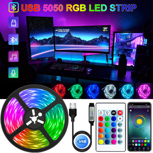 5050 Light Bar USB Bluetooth 5v Flexible LED Strip Home Decor dealsniper-net