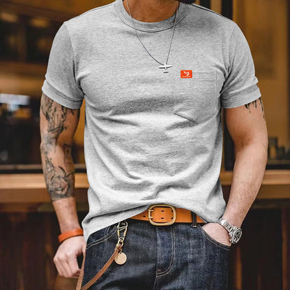 Plus Size Solid Color T-shirt Trendy Casual Short Sleeve Men Men Gym From House Gray 3XL