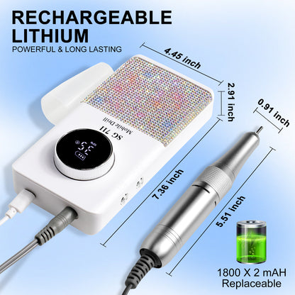 Professional Electric Cordless Nail Drill File-Glitter Portable Cordless Beauty dealsniper-net