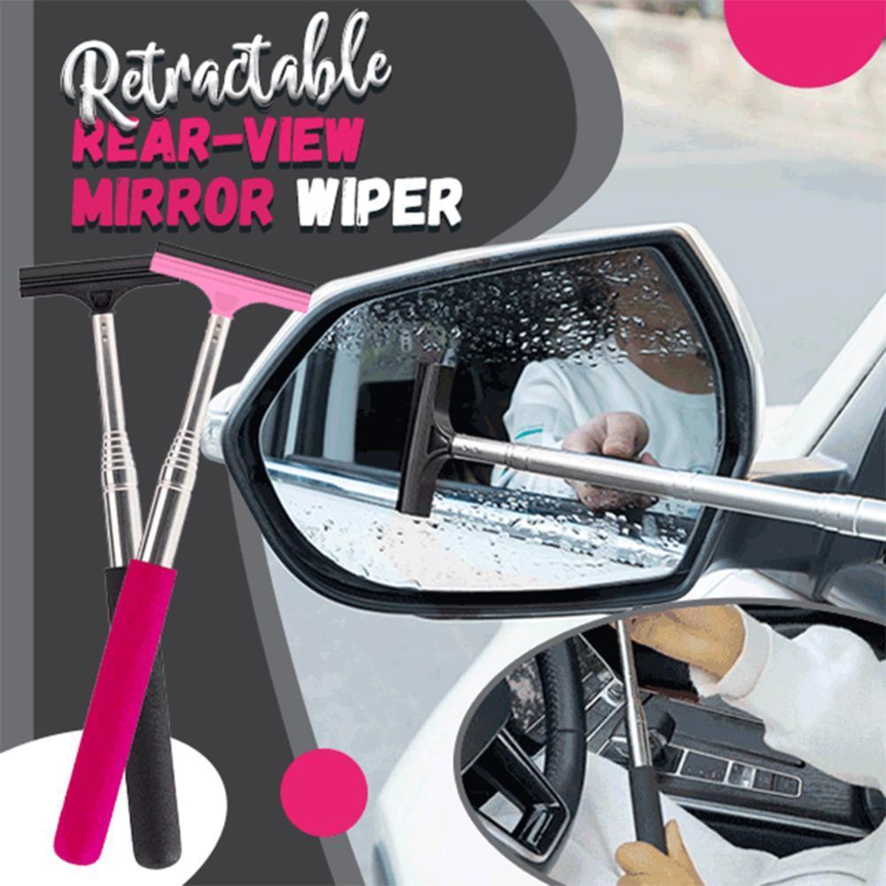 Car Rearview Mirror Wiper Retractable Portable Rainy Cleaning Vehicle dealsniper-net