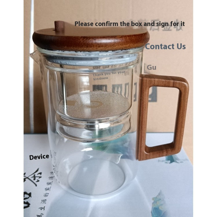 Borosilicate Full Glass Liner Tea Water Separation Tea Set Kitchen DealSniper.net 500ml Elegant Cup Transparent
