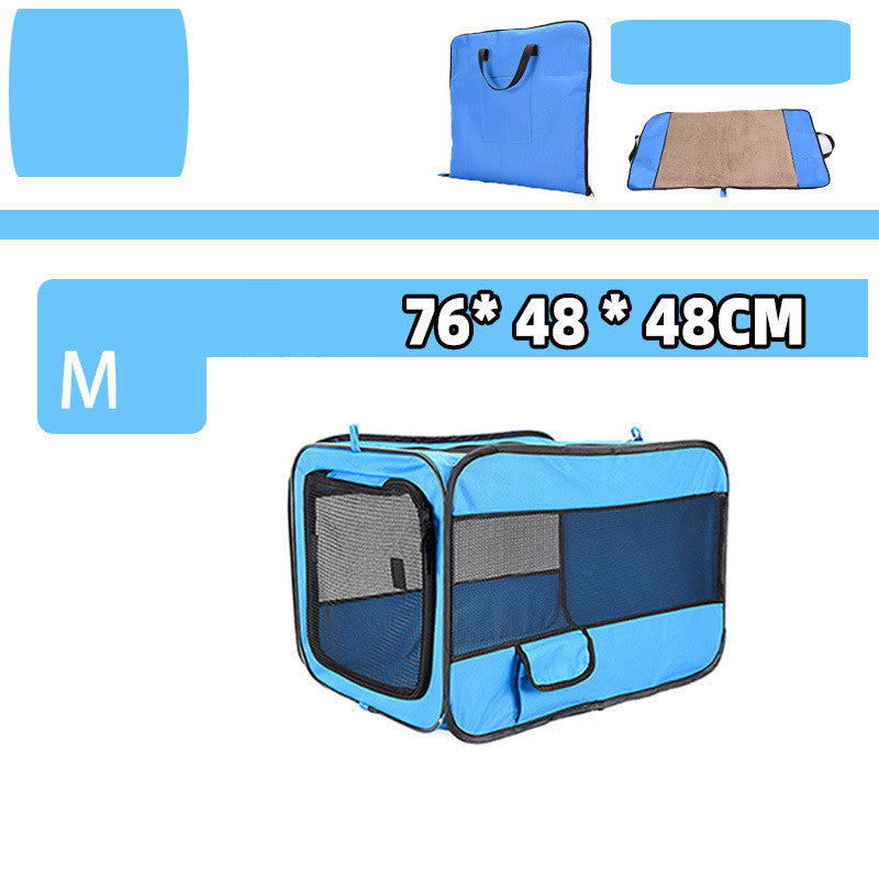 Pet Travel Carrier Bag Portable Pet Bag Folding Fabric Pet Carrier Pets dealsniper-net Blue Can be fixed M