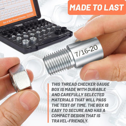 Nut And Bolt Thread Checker 44-piece Set Tools Gym From House
