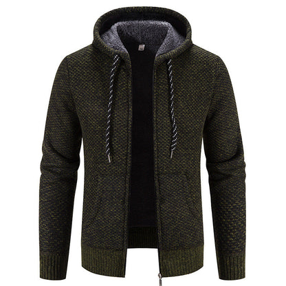 Winter Coat Zipper Closure Solid Color Long Sleeves Men DealSniper.net Army Green 2XL