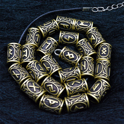 Set Of Viking Rune Beard Beads Jewelry dealsniper-net Antique bronze