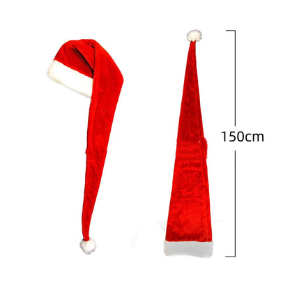 Extra Long Christmas Santa Hat Plush Christmas Decorations Holidays DealSniper.net Red 30x150cm