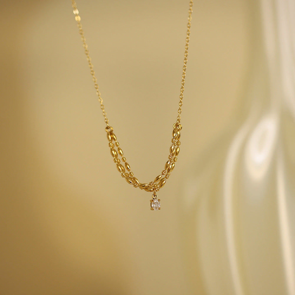 Titanium Steel Necklace For Women Clavicle Chain Jewelry dealsniper-net