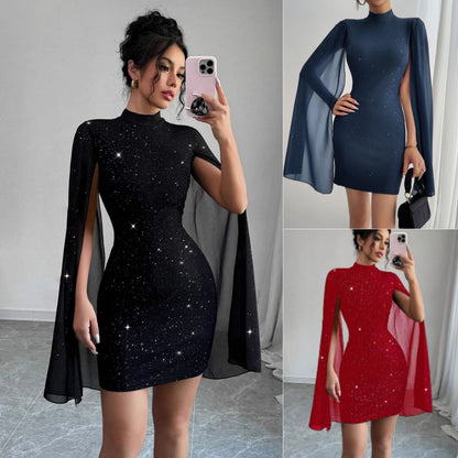 Women's Sexy Elegant Evening Party Dresses Round Neck Women Gym From House