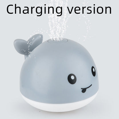 New Baby Bathroom Bath Electric Induction Whale Spray Small Toy Kids dealsniper-net Grey charging version