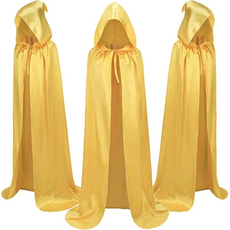 Halloween Cloak Costumes Wizard Cloak For Children Hooded Holidays null Gold 120cm