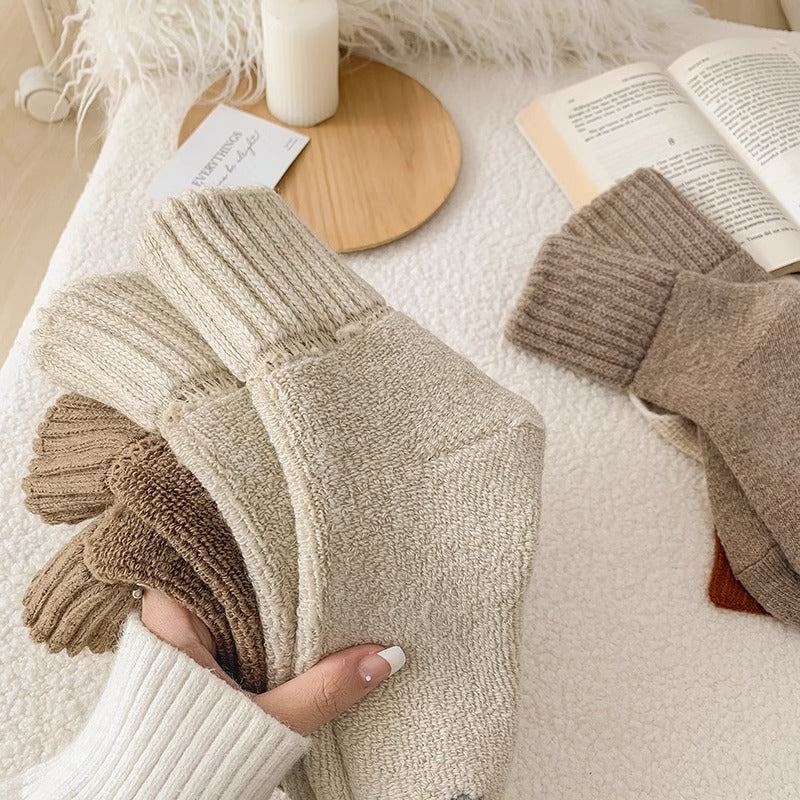 Ins Knitted Socks Winter Warm Thickened Solid Loop Socks Men null
