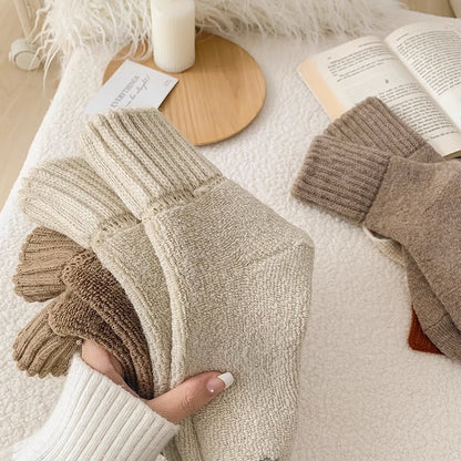 Ins Knitted Socks Winter Warm Thickened Solid Loop Socks Men null