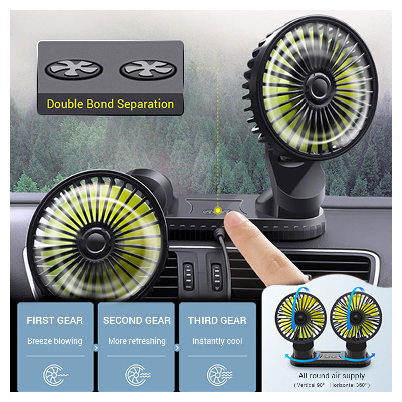 12V-24V USB Car Fan For Dashboard Air Circulation Vehicle DealSniper.net