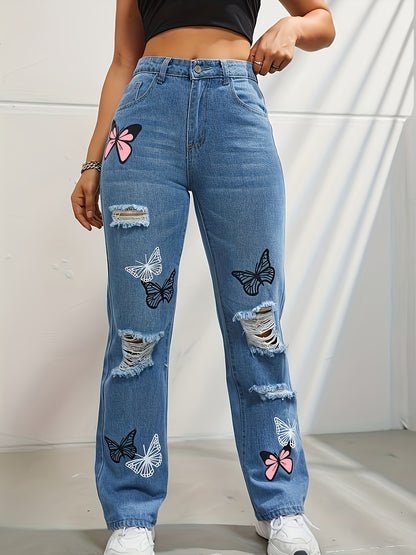 High Waisted Straight Leg Jeans For Women Women dealsniper-net