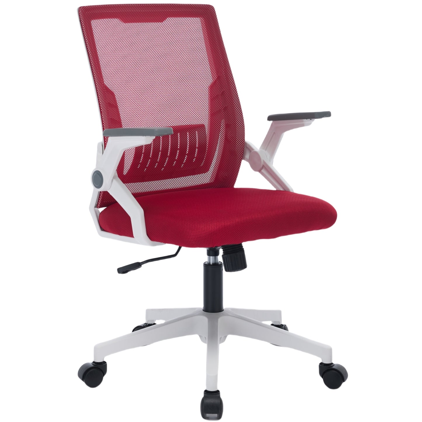 Ergonomic Office Chair Computer Desk Chair Comfy With Adjustable Lumbar Support Health DealSniper.net White and Red
