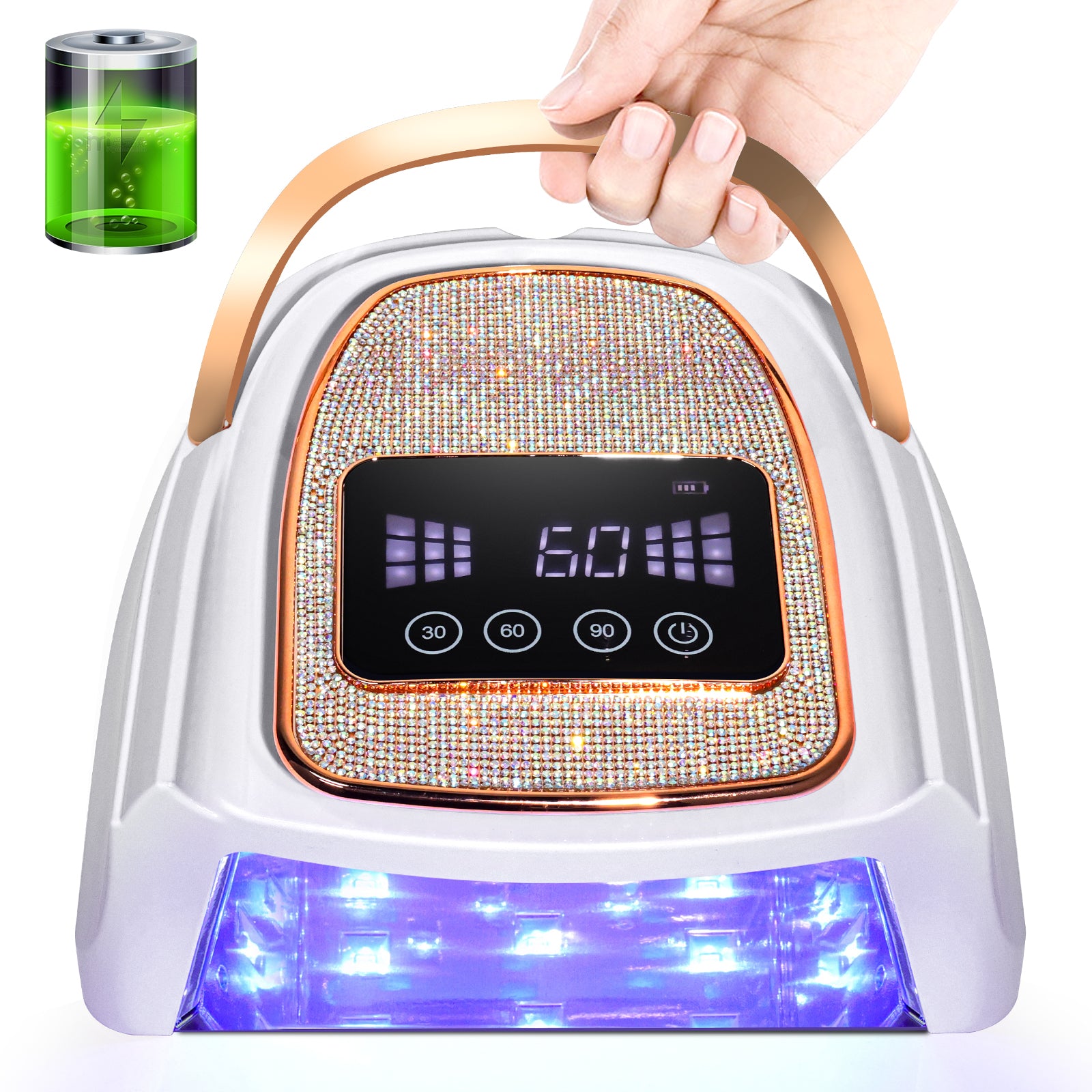 Rechargeable UV LED Nail Lamp Cordless Nail Lamp Beauty dealsniper-net Gold