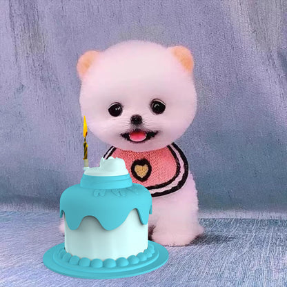 Multifunctional Cake Shape Cat Toy Creative Pet Feeding Bowl Pets dealsniper-net Dog Blue Cake Bowl 13x11x9.5cm