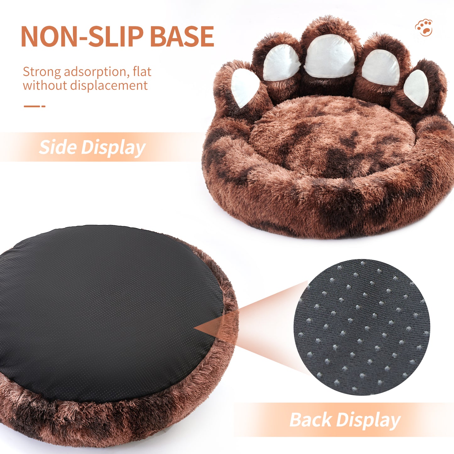 Thickened Warm Kennel For Pets With Bear Paw Shape House - Teddy Kennel With Removable Washable Cat Fluffy Dog Bed Mat For Deep Sleeping - Keeping Warm Pets dealsniper-net