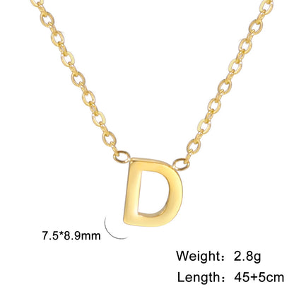 Fashion Alphabet Stainless Steel Necklace Jewelry dealsniper-net D