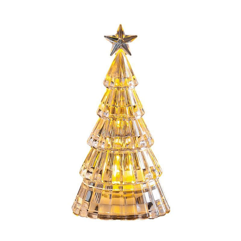 Christmas Decorations Mini Luminous Crystal Christmas Tree Home Decor DealSniper.net